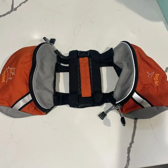 OllyDog Orange and Gray Dog Backpack - Picture 2 of 7